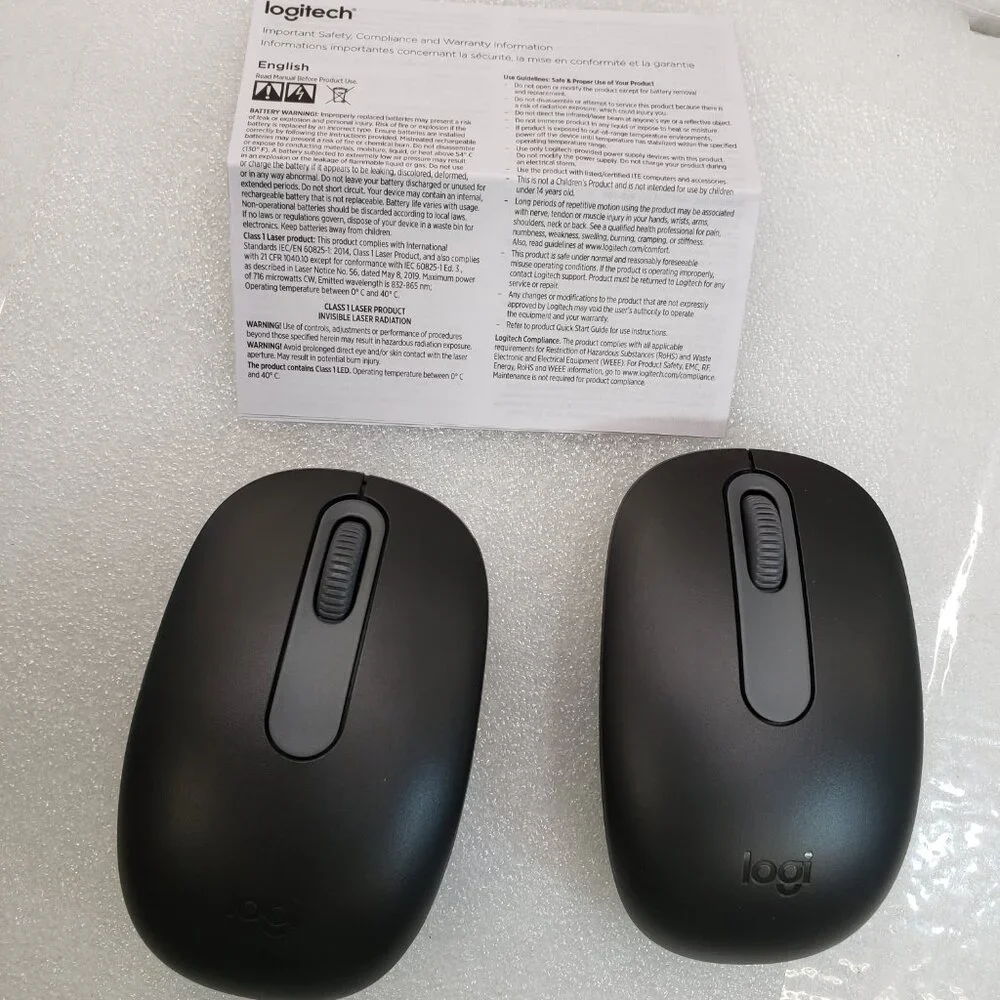 2 pack - Logitech M196 Bluetooth Wireless Mouse. Bluetooth Only. Black